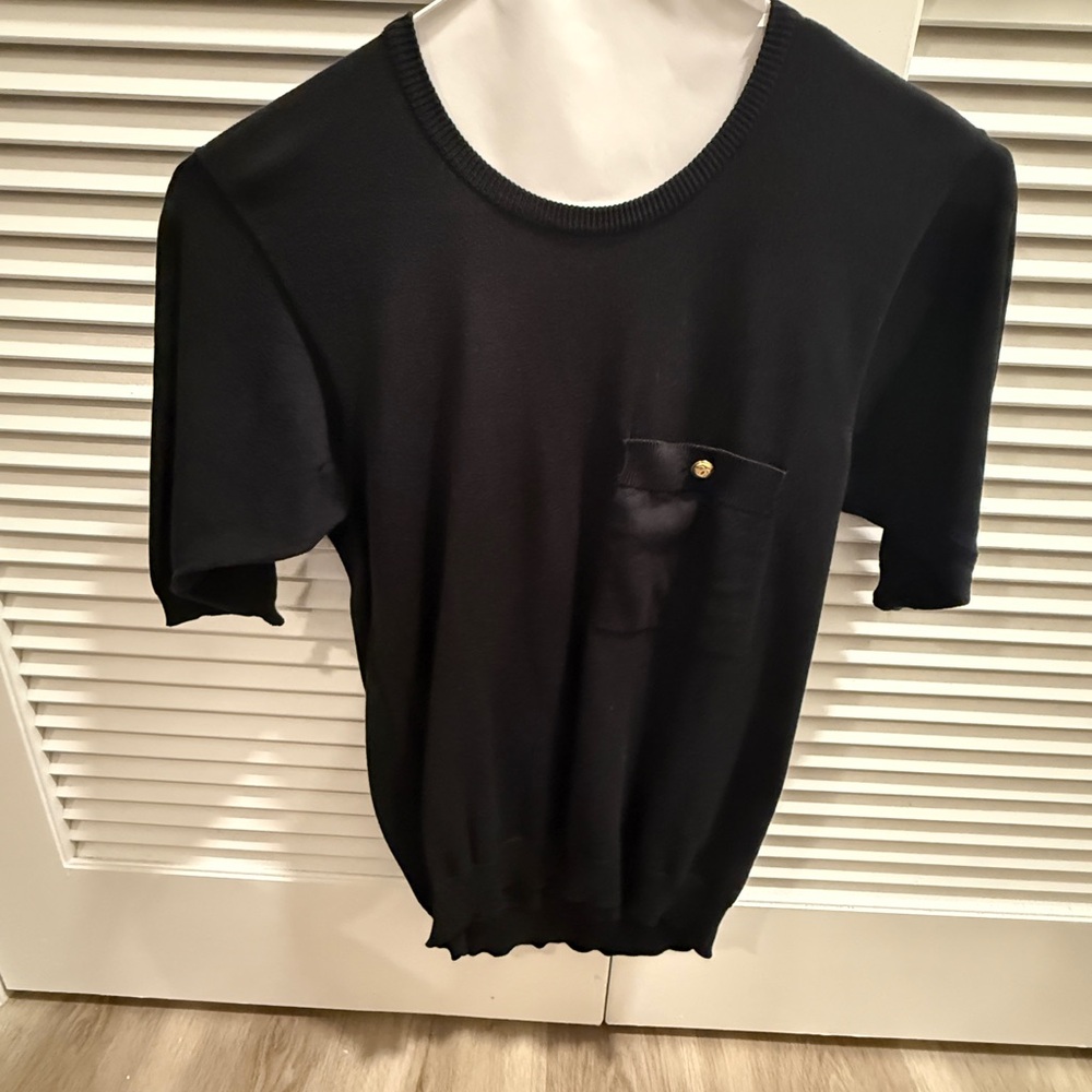 CHANEL Black Short Sleeve Top